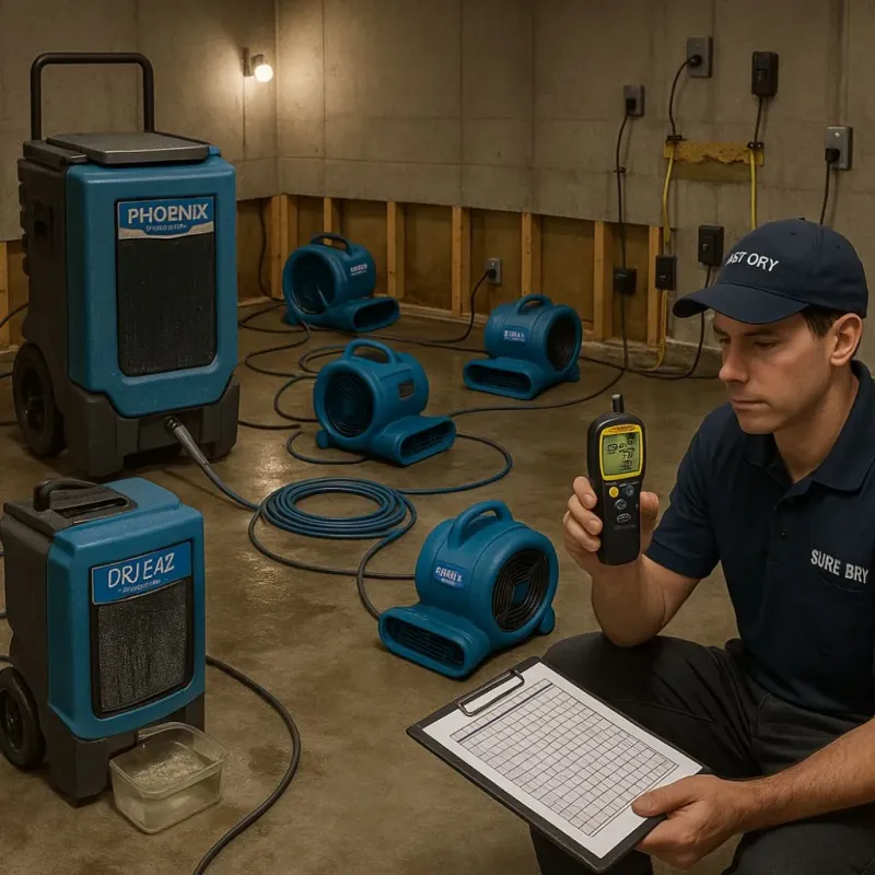 Structural Drying and Dehumidification process in Hometown, PA